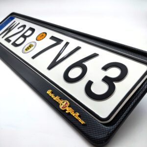alfa romeo carbon license plate frame 3D logo pair/set